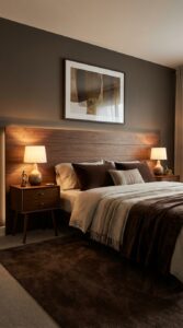 Chocolate brown bedroom walls