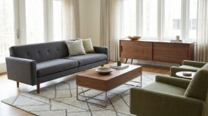 Low structured mid century bedroom furniture