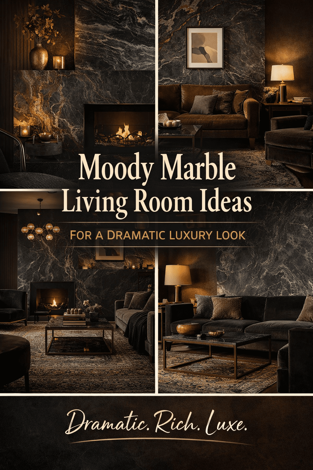 Moody Marble Living Room Ideas for a Stunning Dramatic Look