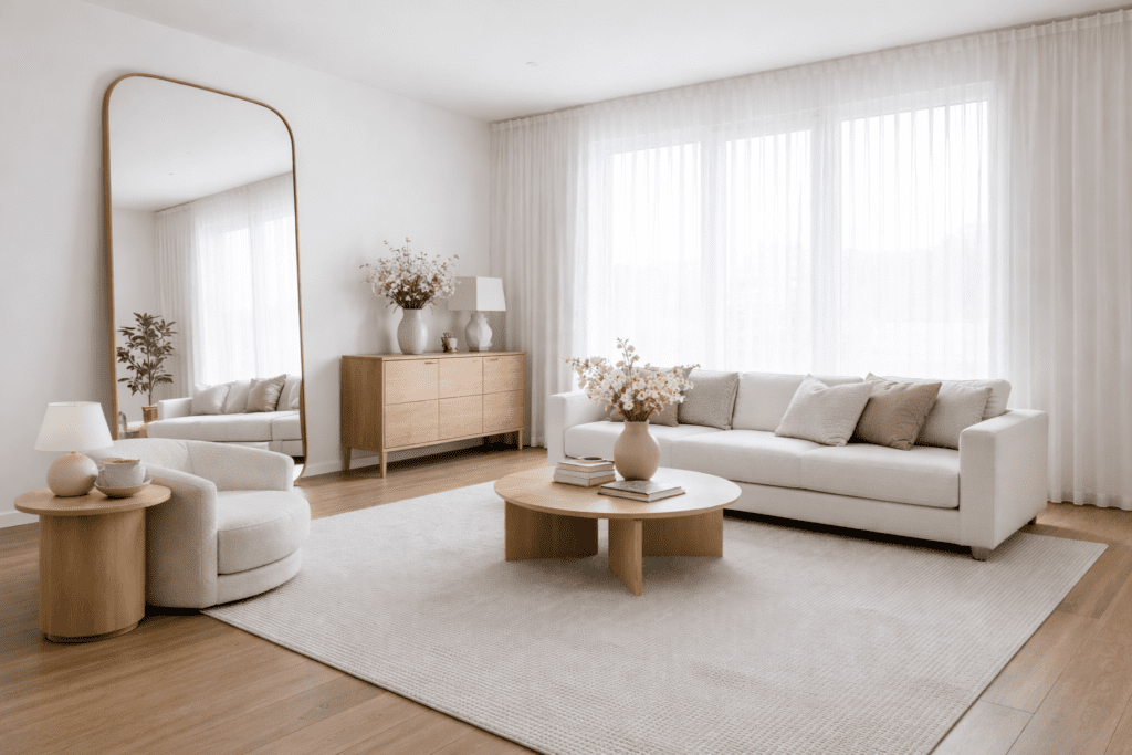 Modern-Living-Room-Design-for-Small-House-Mirrors