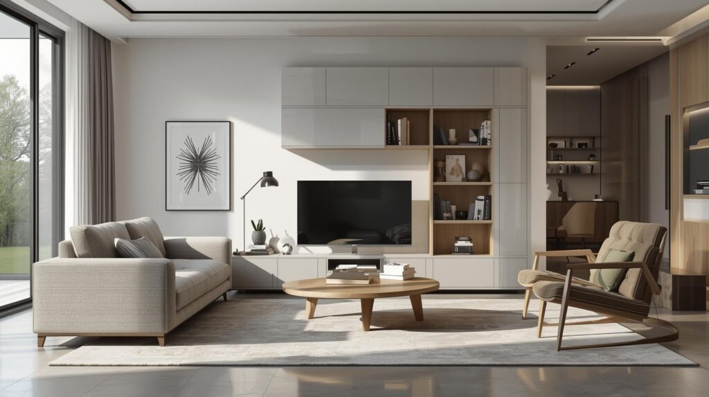 Small apartment living room ideas on a budget — ottoman with storage