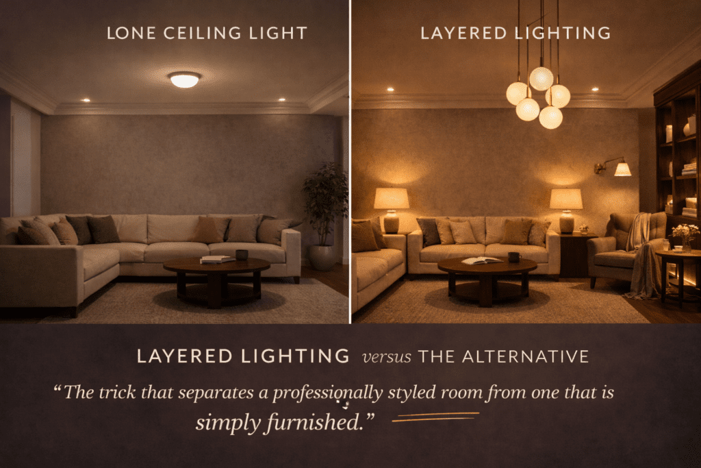What Is Layered Lighting in a Living Room